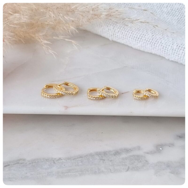 Trio banho dourado cravejado