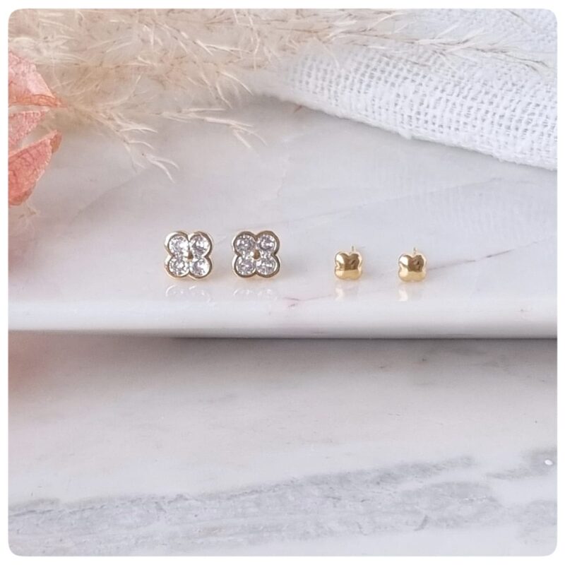 Dupla banho dourado flor