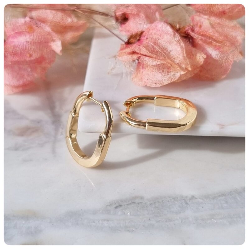 Brinco dourado argola orgânica