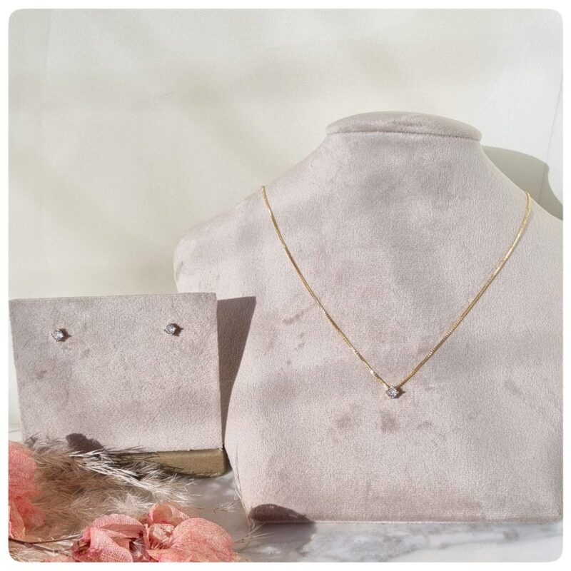 Conjunto dourado ponto de luz caixa de 4 pontos