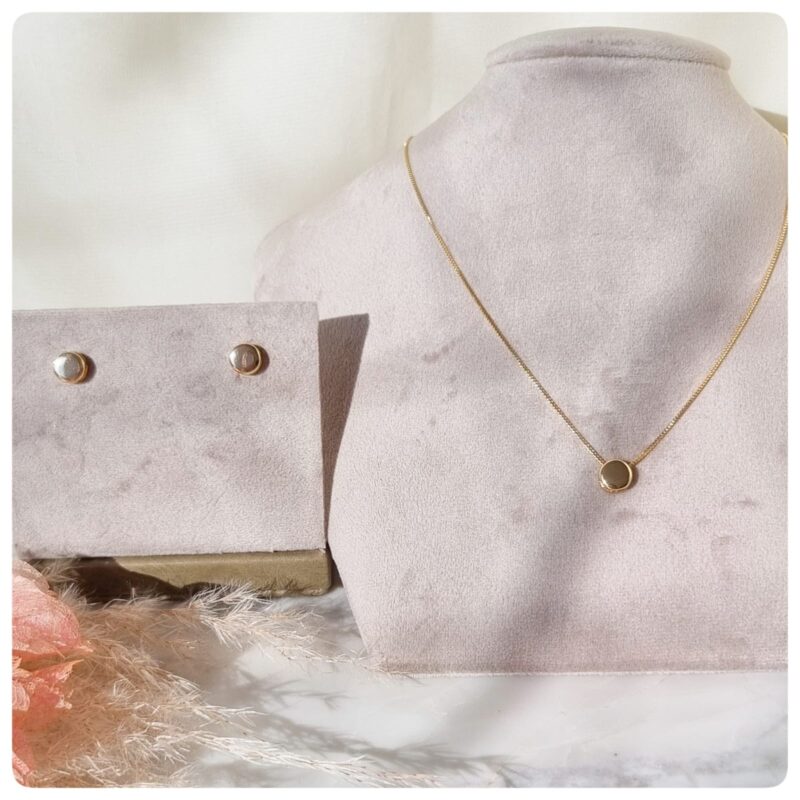 Conjunto dourado redondinho orgânico