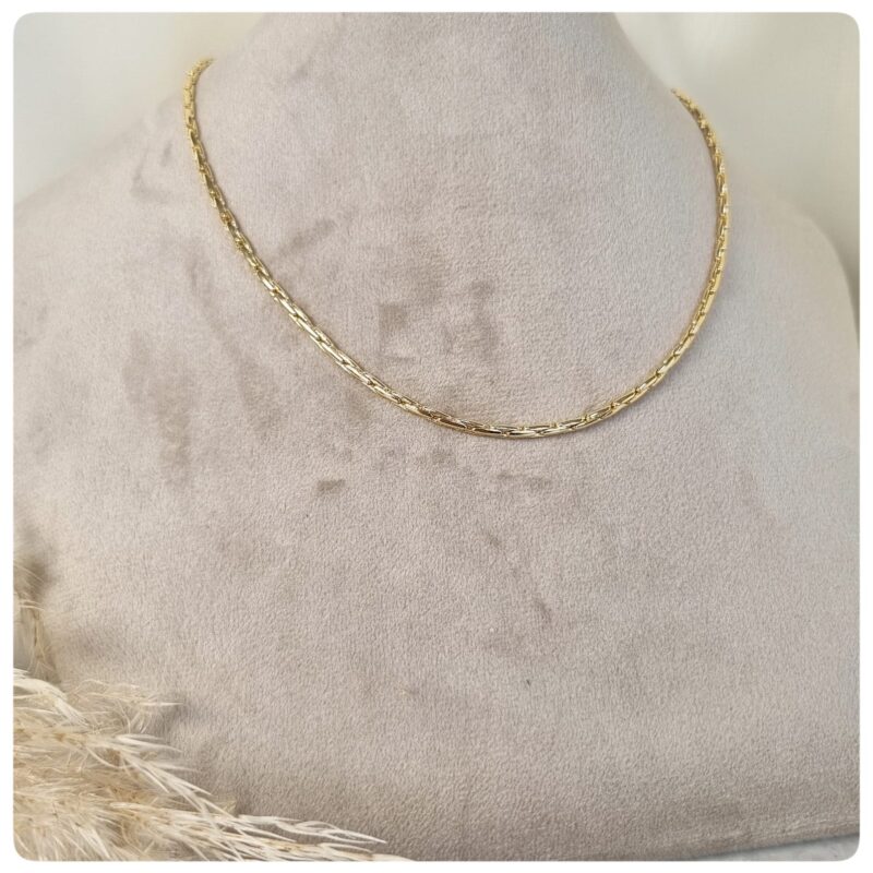 Choker dourada malha palmeira