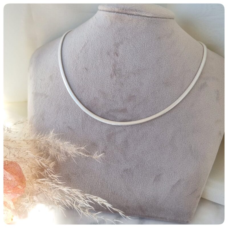 Choker banho prata snaker