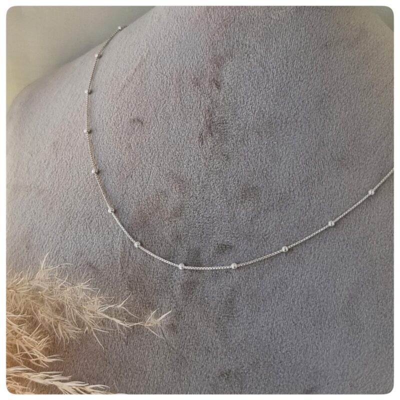 Choker prata 925 com bolinhas