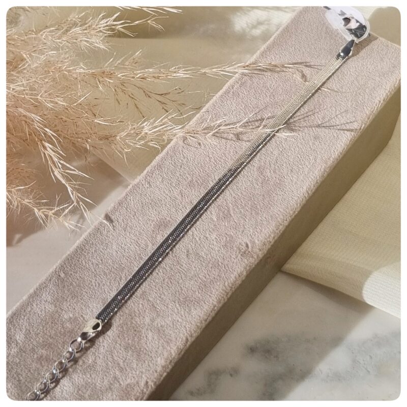 Pulseira fita banho ródio