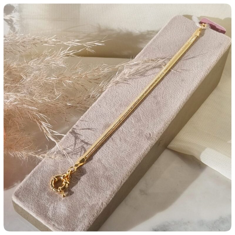 Pulseira dourada snaker fecho boia