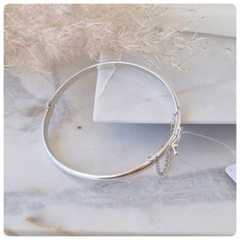 Bracelete algema banho prata com "pega ladrão"