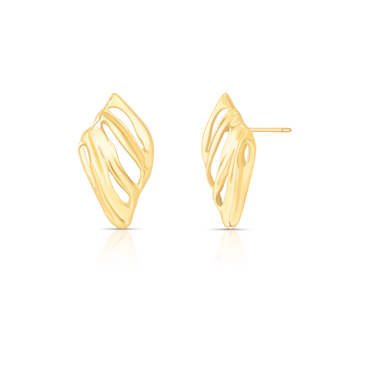 Brinco dourado trabalhado orgânico