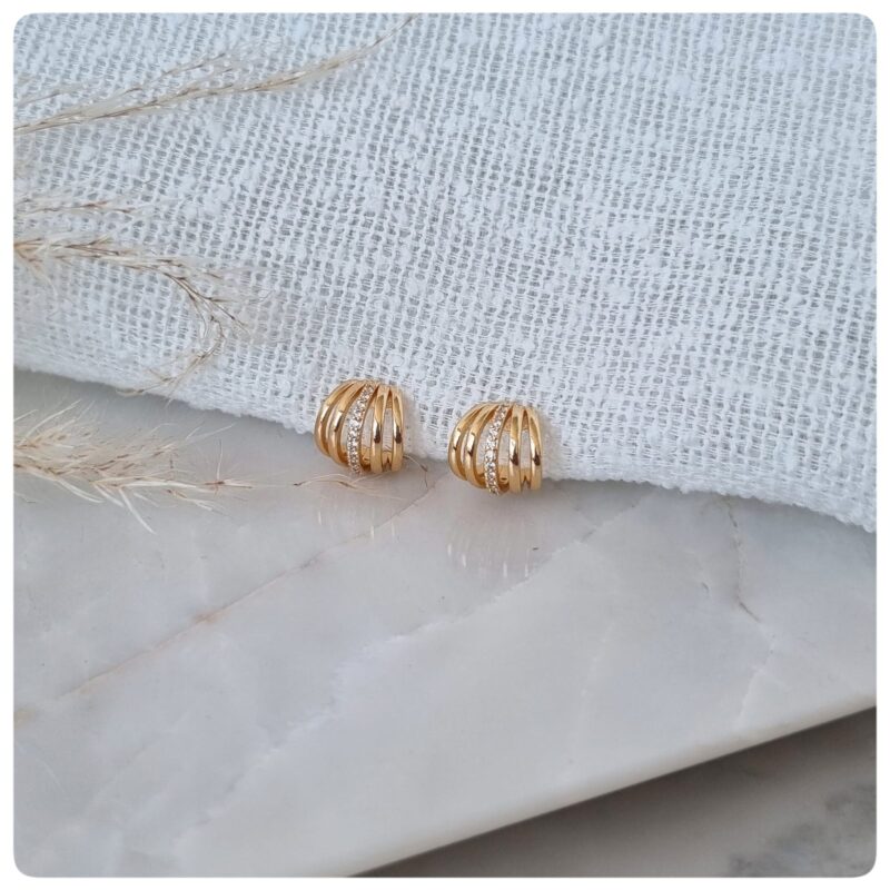 Brinco earcuff dourado 5 fios P
