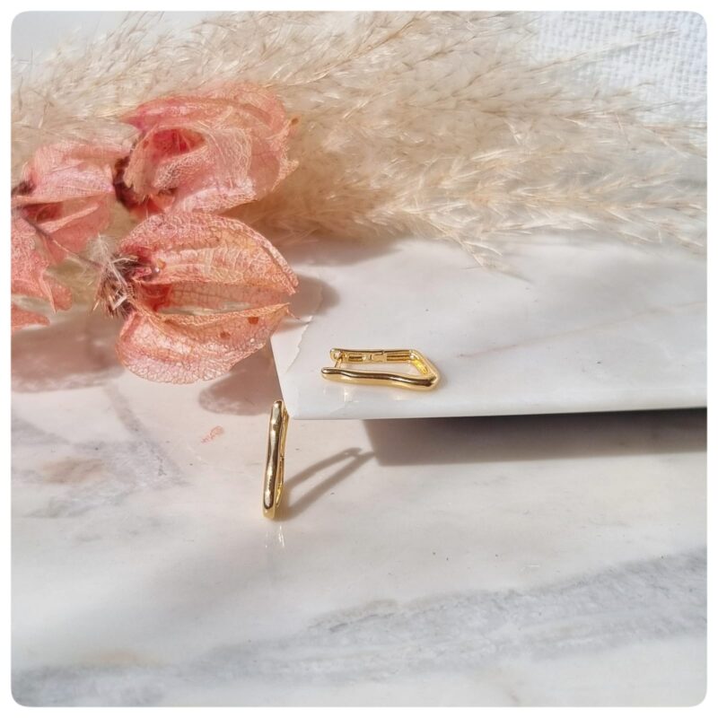 Brinco dourado argola orgânica